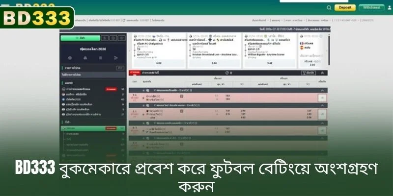 BD333 বুকমেকারে প্রবেশ করুন এবং ফুটবল বেটিংয়ে অংশ নিন